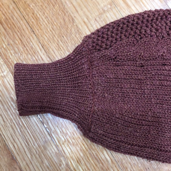 American Eagle Brown Puff Sleeved Knit Sweater - Picture 5 of 7